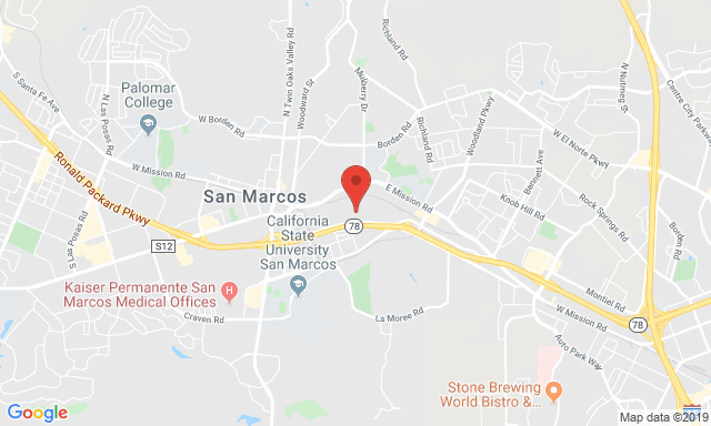 Map of Service Partners Branch at 120 Mata Way Unit 101 and 102, San Marcos, CA 92069