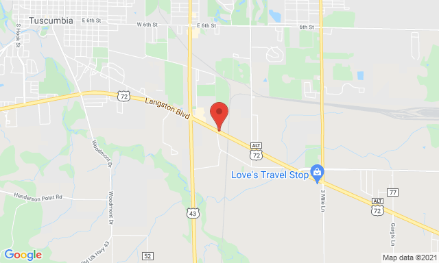 Map of Service Partners Branch at 407 Alabama Hwy 20, Tuscumbia, AL 35674