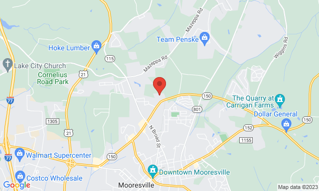 Map of Service Partners Branch at 135 Denver Business Park Drive, Mooresville, NC 28115