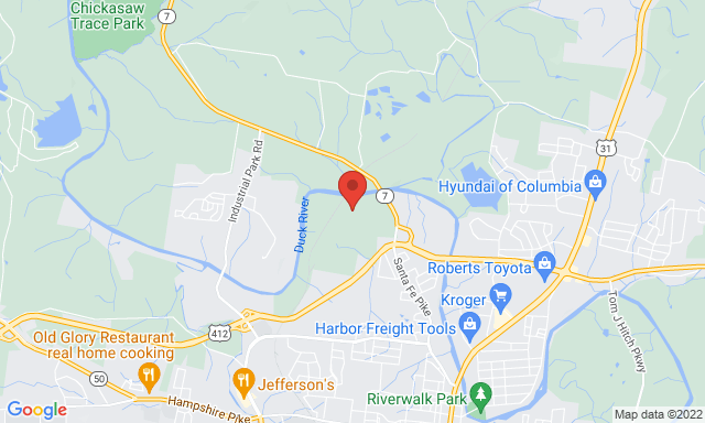 Map of Service Partners Branch at 102 Spontex Dr., Columbia, TN 38401