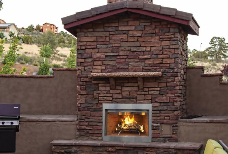 Superior Fireplaces Wood Burning Stacked Brick Fireplace